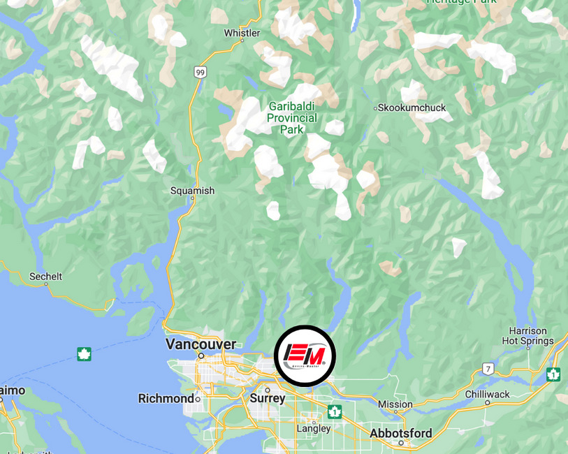 Map of EMS Vancouver service area