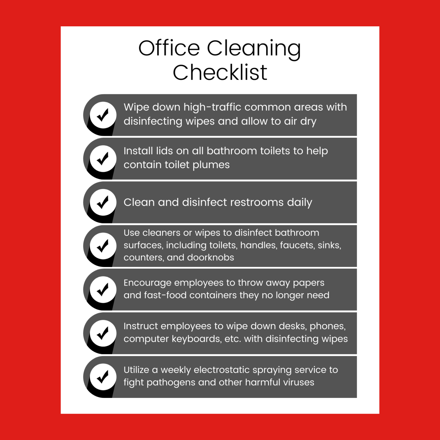 Office Cleaning Checklist Daily & Weekly Tasks to Kill COVID19