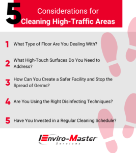 5 Considerations for cleaning high traffic areas