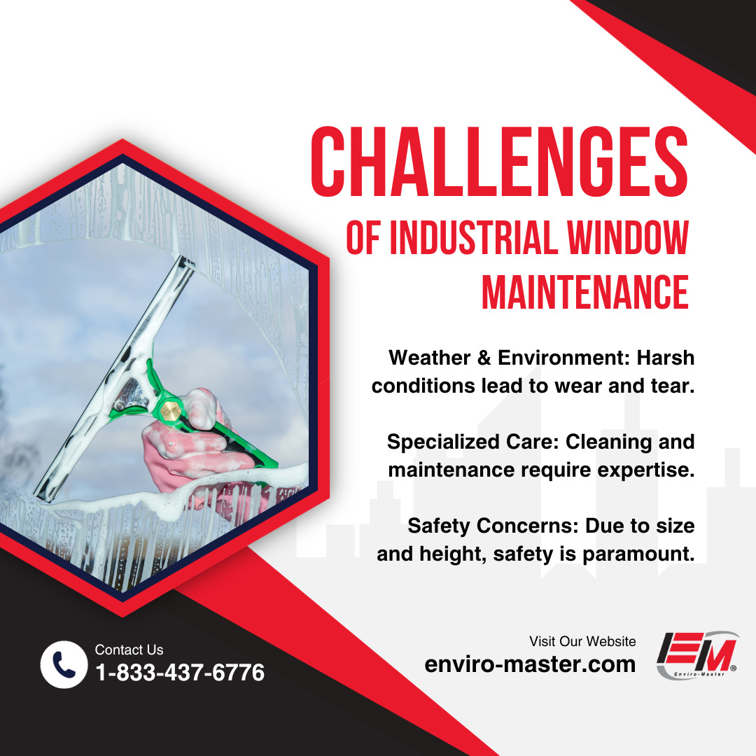 Challenges of Industrial Window Maintenance infographic
