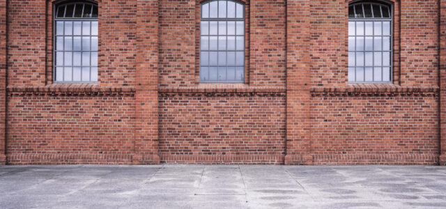 windows in a brick building