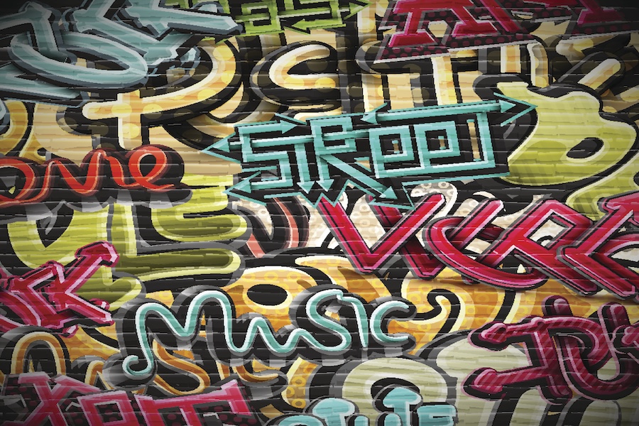 Graffiti grunge texture. Illustration contains transparency and blending effects