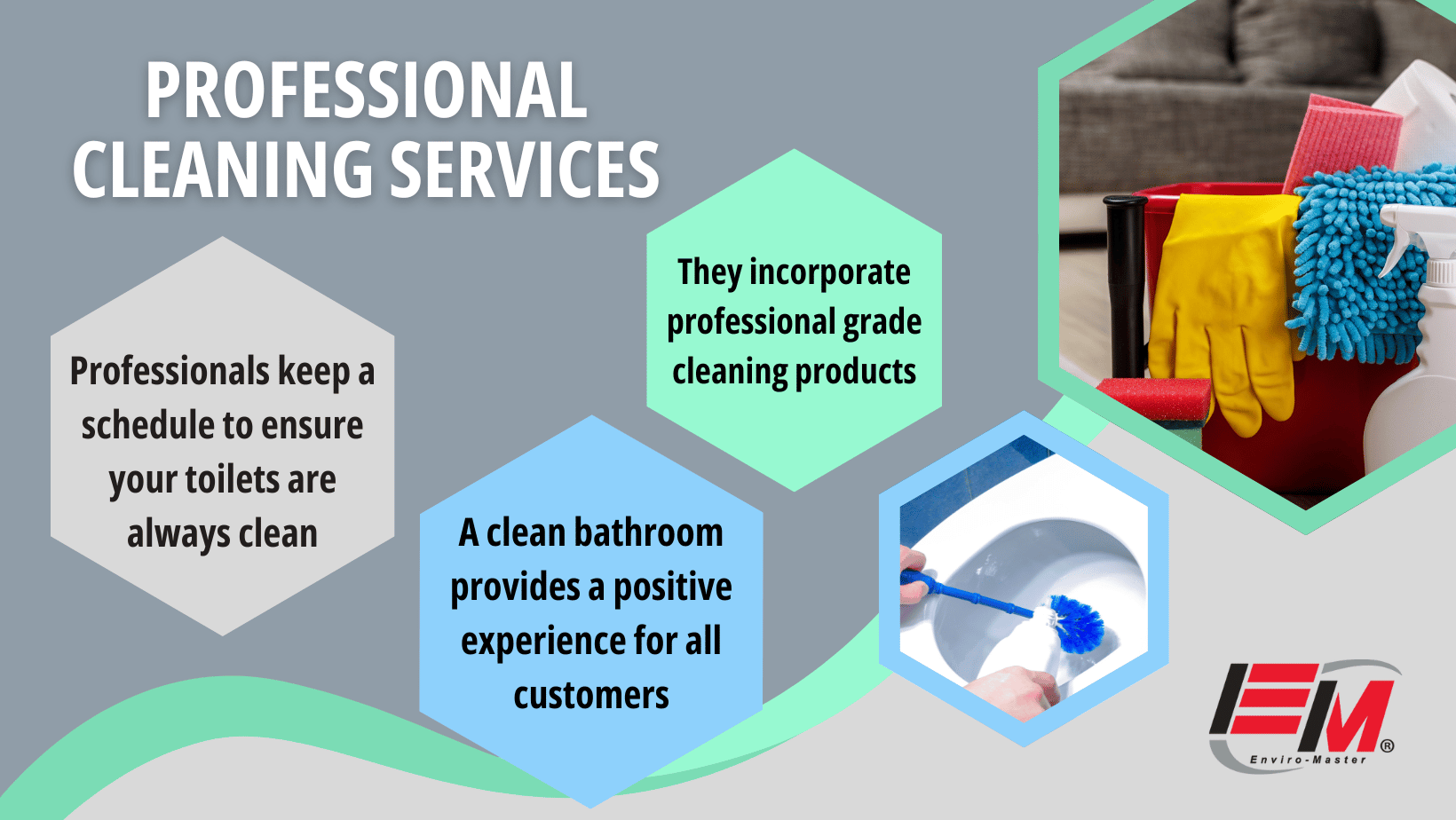 Infographic by Enviro-master showing the benefits of professional cleaning services. 