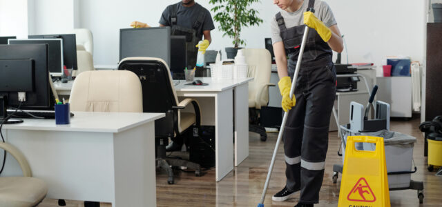 woman mopping the floor